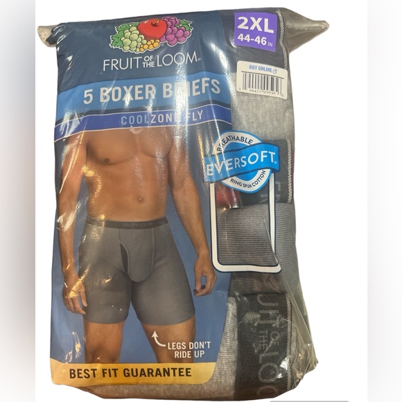 Men’s Fruit of the Loom 5 Boxer Briefs coolzone Fly 2XL - Picture 1 of 1